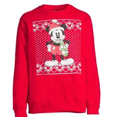 Mickey Mouse Men's Light Up Christmas Sweater With Long Sleeves, Brand New With Tags Size Medium 30 Inches Length 23 Inches Ptp Cotton Polyester Disney Xmas Sweaters, Christmas Sweatshirts Vinyl Disney, Light Up Christmas Sweater, Disney Christmas Jumper, Friends Sweatshirt, Disney Sweaters, Disney Sweatshirts, Mickey And Friends, Christmas Sweater