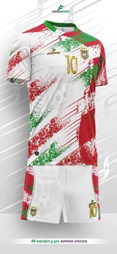 an image of a soccer jersey with the colors of italy and white, red, green and