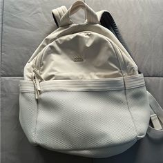 Never Used Adidas Backpack Functional Cream Bags For On-the-go, White Backpack With Removable Pouch For Errands, Cream Backpack For Everyday Use, White Backpack For Errands, White Standard Backpack For Errands, White Satchel Backpack For Errands, White Standard Backpack, White Backpack With Removable Pouch For On-the-go, Adidas Functional Backpack For Everyday Use