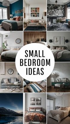 a collage of small bedroom images with the words small bedroom ideas