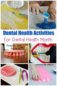 dental health activities for kids to do with toothbrushes, gums and teethpaste