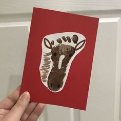 Footprint Farm Animal Crafts, Western Footprint Art, Horse Footprint Craft, Letter H Footprint Craft, Wild West Crafts For Infants, J Footprint Craft, Horse Handprint Art, Farm Animals Infant Art, Wild Wild West Crafts For Toddlers