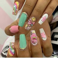 Birthday Nail Designs, Birthday Nails, Chic Nails, Valentines Nails, Samara, Nail Manicure, Beautiful Nails, Hair And Nails, Nail Colors