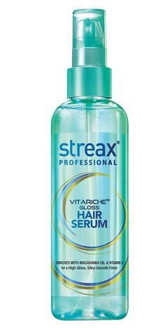 Streax Pro Vitariche Gloss Hair Serum, 100ml Free Shipping Product Benefits Soothing Hair Type All Material Type Free Mineral Oil Free Scent Unscented Liquid Volume 100 Millilitres Item Form Serum Brand Streax About this item Gloss hair serum Quantity is 100ml Product description This Professional Vitariche Gloss Hair Serum is enriched with vitamin E and macadamia oil. It gives Sleek, shiny, manageable hair every day. -::BY WITH CONFIDENCE::-   NOTE: - IMAGES ARE FOR ILLUSTRATIONS ONLY COMPANY M Frizzy Hair Remedies, Dry And Frizzy Hair, Best Hair Serum, Gloss Hair, Serum Hair, Best Serum, Macadamia Oil, Perfume Scents, Hair Remedies