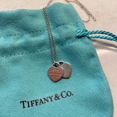 Return To Tiffany Tiffany & Co Double Heart Tag Pendant In Silver. Lightly Worn, Dust Bag Included. Return To Tiffany Necklace, Jewelry Tiffany, Return To Tiffany, Tiffany Necklace, Heart Tag, Tiffany Co Jewelry, Double Heart, Tiffany & Co., Womens Jewelry Necklace