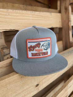 Lazy J Ranch Wear Retro Patch Cap. Heather front, white mesh back. 4 inch crown. Adjustable Snapback. Lazy J Hats, Men Workwear, Retro Patch, Bday Wishes, A T, Twisted X Boots, Ranch Wear, Headband Jewelry