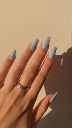 Baby Blue Nails, Simple Acrylic Nails, Acrylic Nails Coffin Short, Nails Coffin