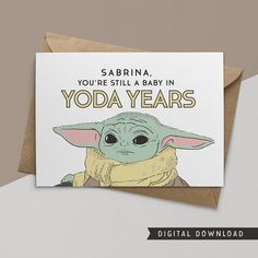 a card with an image of yoda best dad in the galaxy