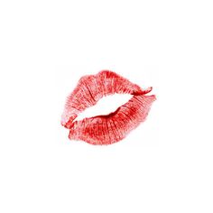 a red lipstick imprint on a white background