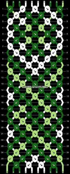 an image of a pattern with green and white circles in the shape of letters, which are