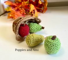 Mini Apples and Pears in a Basket Pattern: Enjoy making this #Crochet interactive pattern by PoppiesandAmi (@PoppiesandAmi) only on @ribblrit with unique tools - Free App available! Get this pattern now and start crafting! Unique Tools, Crochet Size, Basket Pattern, Mini Apple, Paintbox Yarn, Free Sign, Unique Crochet, Free App, Crochet For Beginners