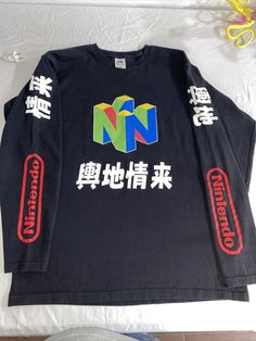 vintage Nintendo/ Japanese long sleeve shirt size M/ Rare!. Shirt is in great condition/ no discoloration/ no holes or rips/ logos are no faded Please see pictures Vintage Nintendo, Fire Clothes, Skate Shirts, Apparel Branding, Japanese Shirt, Vintage Video Games, Japan Trip, Dream Style