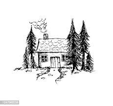 a house in the woods with trees