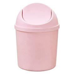 a pink trash can on a white background