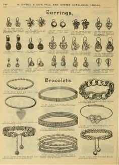 Pretty & Cheap Victorian Costume Jewelry for Sale Vintage Jewelry Design, 1890 Jewelry, Archive Jewelry, Jojo Panels, 1800s Jewelry