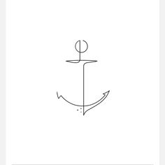 an anchor is shown in the middle of a line art work, which has been drawn on