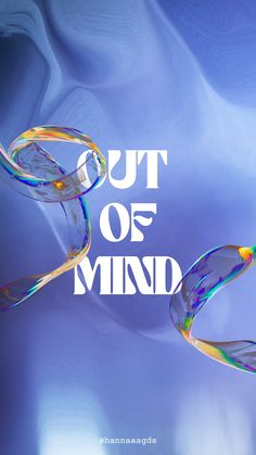 the cover to out of mind magazine, featuring an image of colorful swirls on a blue background