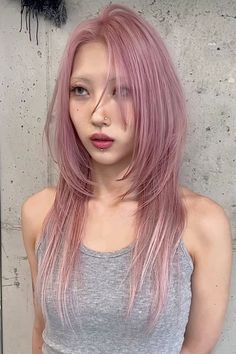 Hime Haircut, Asian Hair Color Ideas, Asian Hair Color, Hime Cut, Hair Color Asian, Baby Bangs, Hair Inspiration Long, Subtle Highlights, Pretty Hair Color