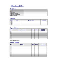 a meeting agenda is shown in this document