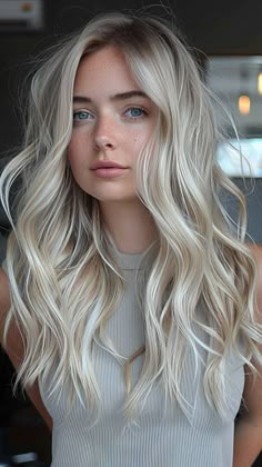 25 Platinum Blonde Hair Color Ideas to Flaunt White Blonde Hair Balayage, Platinum Blonde Hair Balayage, Dusty Blonde, Platinum Blonde Hairstyles, Soft Blonde Balayage, Side Braids For Long Hair, Platinum Blonde Hair Color Ideas, Platinum Blonde Balayage, Summer Hair Trends