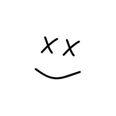 a black and white drawing of a smiley face