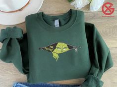 Grinch Ew People Embroidered Sweatshirt,Christmas Grinch Embroider Sweat,Funny Christmas Gift,Family Christmas Movie Shirt,Green Monster Tee 👌HOW TO ORDER Step 1: Click and select on the list to see more details about the product, including size, color, and any possible customization options. Step 2: Review your cart to make sure you have selected the correct item and quantity, then click the "Proceed to Checkout" button. Step 3: Enter the shipping address information and fill out the personali Christmas Movie Sweatshirts, The Grinch Outfit, Family Christmas Movies, Christmas Movie Shirts, Ew People, Cute Sewing Projects, Christmas Grinch, Green Monster, Green Monsters