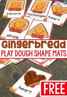 gingerbread play dough shape mats with free printables to make them look like they are