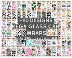 10 designs mega glass can wraps