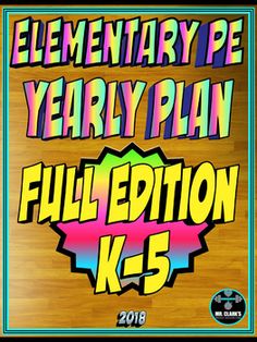 an advertisement with the words elementary pe year plan, full - epson k5