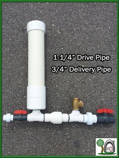 a white pipe with red and black fittings on the end is shown in front of a