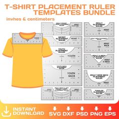 t - shirt placement ruler templates bundle