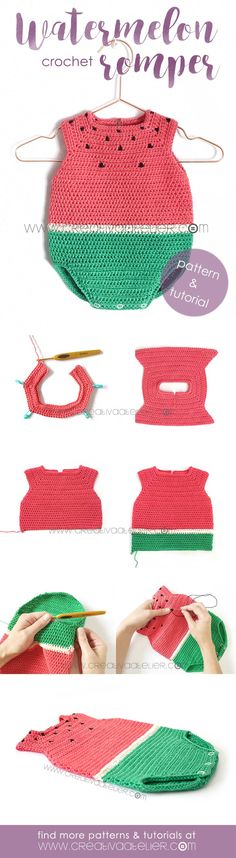 the instructions to make a watermelon purse with crochet