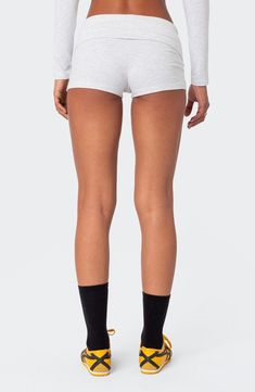 Slip into your weekend state of mind in these stretchy cotton shorts featuring a cozy fold-over waistline. 95% cotton, 5% spandex Machine wash, dry flat Imported Visionary Fashion, Show Yourself, Hairstyling Products, Comfortable Shorts, Lounge Shorts, State Of Mind, Fold Over, S Models, Fitness Inspo