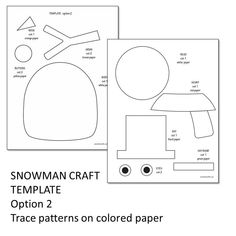 the snowman craft template is shown with instructions for how to make an origami