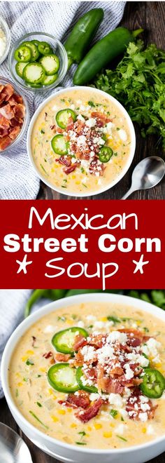 mexican street corn soup with bacon and jalapenos