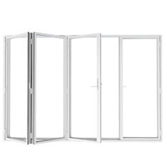 an open white room divider on a white background with the door opened and closed