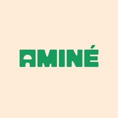 the word amne is written in green on a beige background