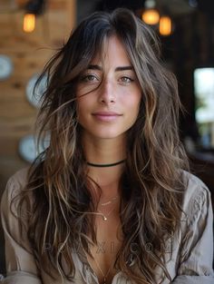 Long Hair Street Style, Shag Hairstyles Long No Bangs, 70s Shag Long Hair, Women’s Long Hair Shag, Subtle Shag Haircut Long, 70s Layered Hair Long Shag With Bangs, Long Shag No Bangs, Shag With Long Curtain Bangs, Long Edgy Haircut