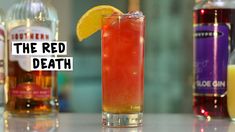 The Red Death - Tipsy Bartender Collins Glass, Gin Liqueur, Sloe Gin, Tipsy Bartender, Drink Responsibly, Orange Slice, Fruity Drinks, Simple Health