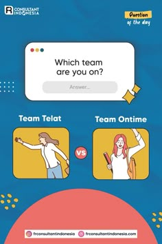 an info sheet with the words which team are you on? and two images of people