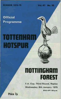 the official program for tottenham hotspur, which was released in 1971