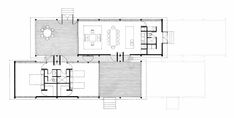 the floor plan for this modern house shows that it is very small and has no windows