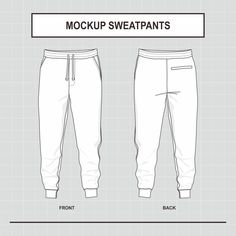 Fashion Mockup, Pants Template, Sweatpants Sketch, Sweatpants Template, Pants Mockup, Tracksuit Mockup, Sweatpants Mockup, Joggers Flat Sketch, Design Print Layout