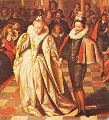 a painting of two people standing next to each other on a checkerboard floor