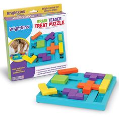 These sliding, spinning shapes turn your dog’s mealtime into a brain-teasing dog puzzle! Your pooch will use their brain, nose, and paws to solve this stimulating snack challenges found in the Brain Teaser Treat Puzzle, one of the fun interactive dog toys from Brightkins. Inspired by the classic game of falling blocks, this dog puzzle toy comes with eight pentominos that move to reveal hidden treat compartments. As dogs sniff, twist, and slide their way to the treats in this dog food puzzle, the Food Puzzle, Dog Slow Feeder, Dog Goggles, Dog Puzzle Toys, Dogs Big, Dog Enrichment, Dog Puzzles, Mental Stimulation, Slow Feeder