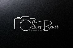 a black and white logo with the words, olver benex photography on it