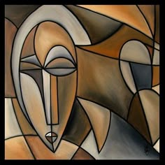 an abstract painting with brown and white colors