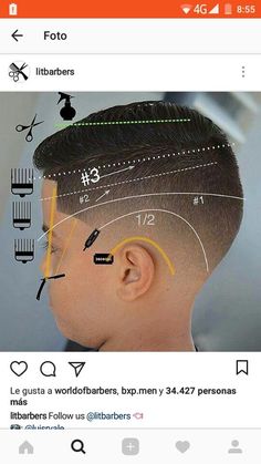 Barber Tips, Hair Cut Guide, Faded Hair, Hair Techniques, Men Haircut Styles, Kids Hair Cuts, Boys Haircuts, Fade Haircut