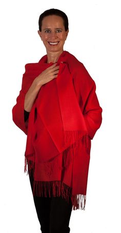 Baby Alpaca & Silk Shawl in Solid Color - Red - Qinti - The Peruvian Shop Alpaca Clothing, Alpaca Shawl, Red Shawl, Crimson Red, Silk Shawl, Baby Alpaca, Gorgeous Gift, Shawls And Wraps, Online Accessories