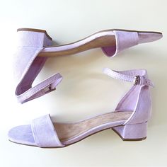 Description: Old Navy Lavender Light Purple Faux Suede Heeled Sandal Open Toe Ankle Strap 1.5" Heel No Platform Light Cushioned Insoles Condition: New Without Tags Tried On Around The House, Never Worn Outside No Flaws Measurements: Size 9 1.5" Heel Keywords: Wedding Guest, Fairycore, Mermaidcore, Travel, Vacation, Resortwear, Pastel, Lilac, Easter, Spring, Summer, Lavender Wedding Shoes, Purple Block Heel Shoes With Medium Width, Purple Block Heel Medium Width Heels, Purple Stacked Heel Heels For Spring, Spring Purple Heels With Stacked Heel, Chic Lavender Open Toe Heels, Purple Low Heel Shoes For Spring, Lavender Open Toe Sandals For Spring, Lavender Round Toe Heels For Spring